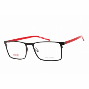 Hugo Men's Eyeglasses - Matte Black Stainless Steel Rectangular | HG 1056 0003 00