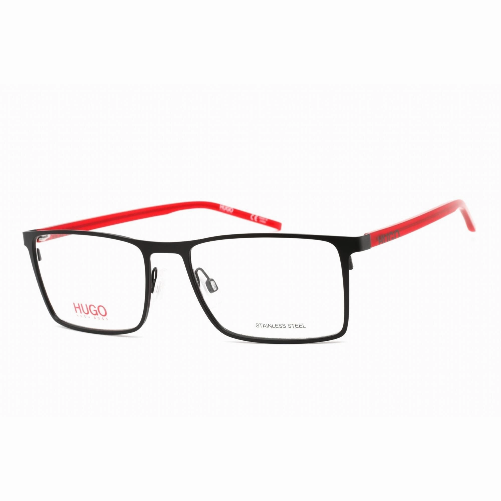 Hugo Men's Eyeglasses - Matte Black Stainless Steel Rectangular | HG 1056 0003 00