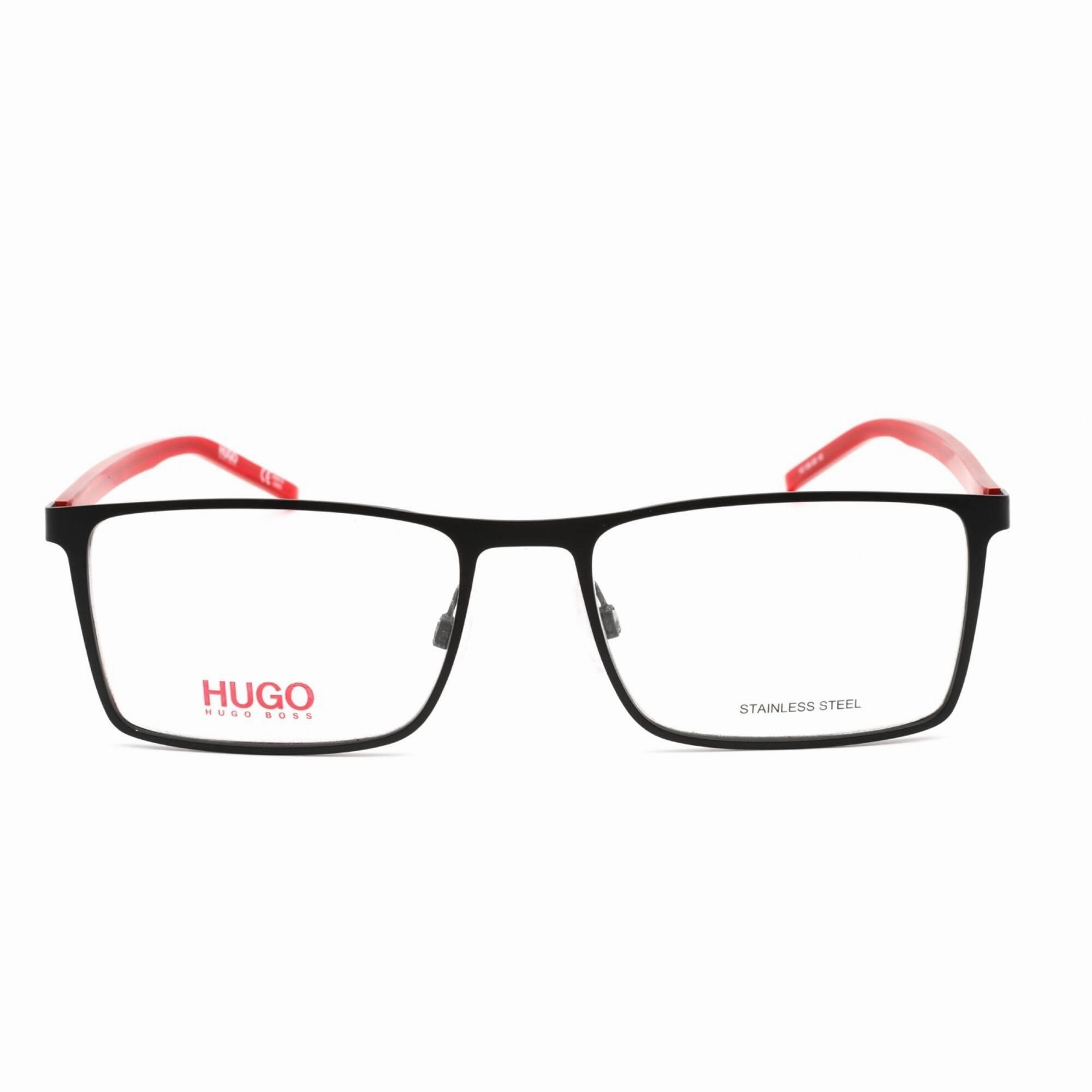 Hugo Men's Eyeglasses - Matte Black Stainless Steel Rectangular | HG 1056 0003 00
