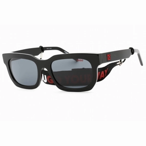 Hugo Men's Sunglasses - Black Plastic Rectangular Full Rim Frame | HG 1219/S 0807 IR