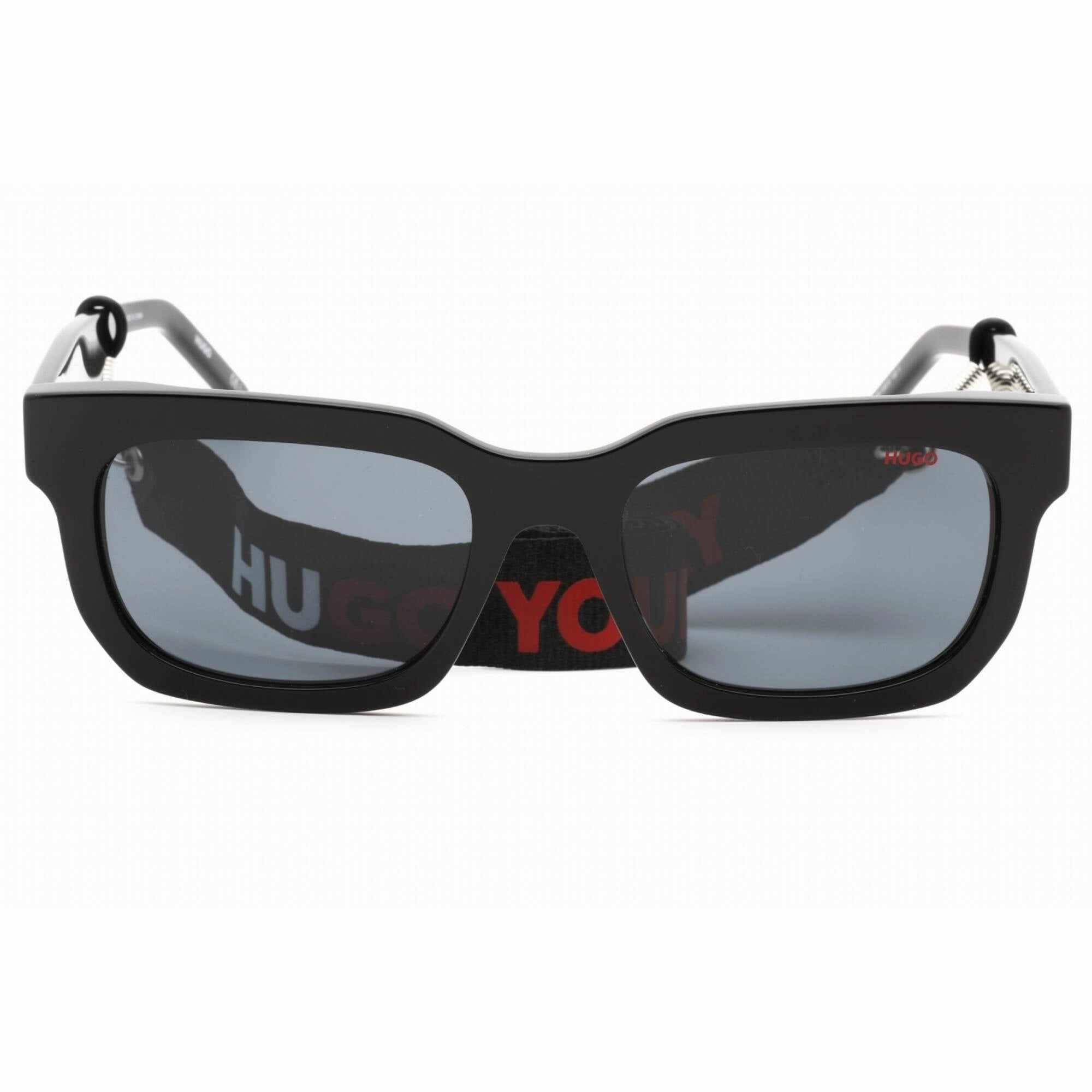 Hugo Men's Sunglasses - Black Plastic Rectangular Full Rim Frame | HG 1219/S 0807 IR