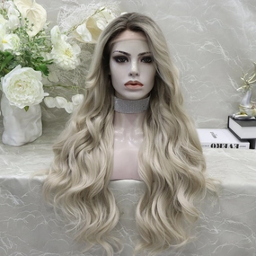 IMstyle Brittany Blonde Wigs | Long Wavy Hair | Synthetic Lace Wigs | Soft and Heat Resistant | Natural Hairline | 26 inches