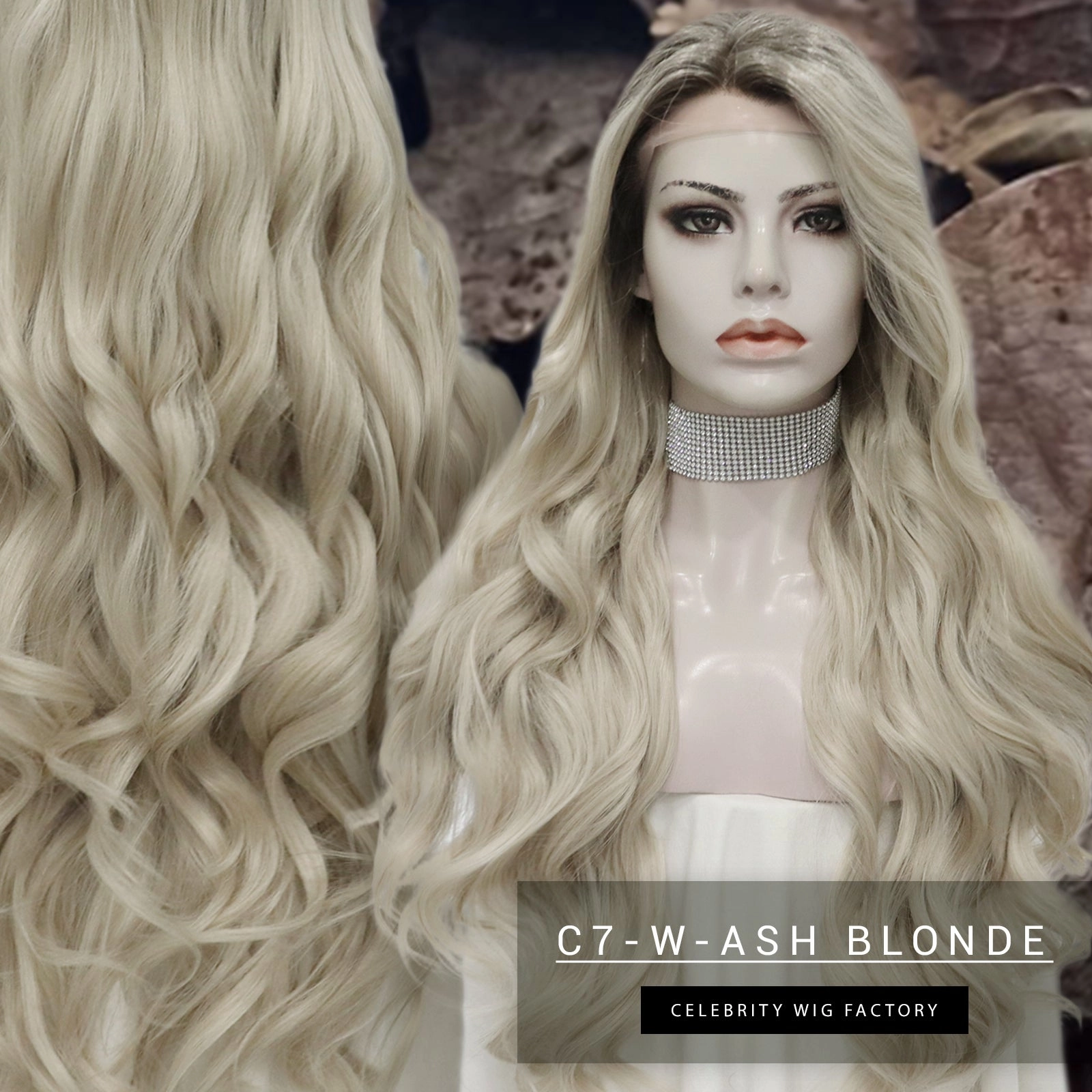 IMstyle Brittany Blonde Wigs | Long Wavy Hair | Synthetic Lace Wigs | Soft and Heat Resistant | Natural Hairline | 26 inches