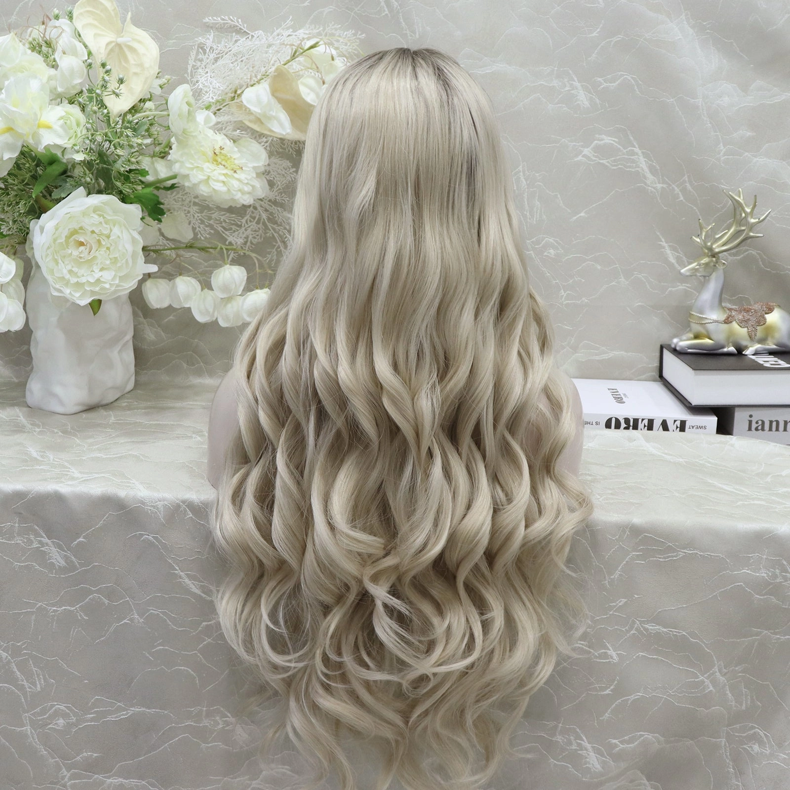 IMstyle Brittany Blonde Wigs | Long Wavy Hair | Synthetic Lace Wigs | Soft and Heat Resistant | Natural Hairline | 26 inches