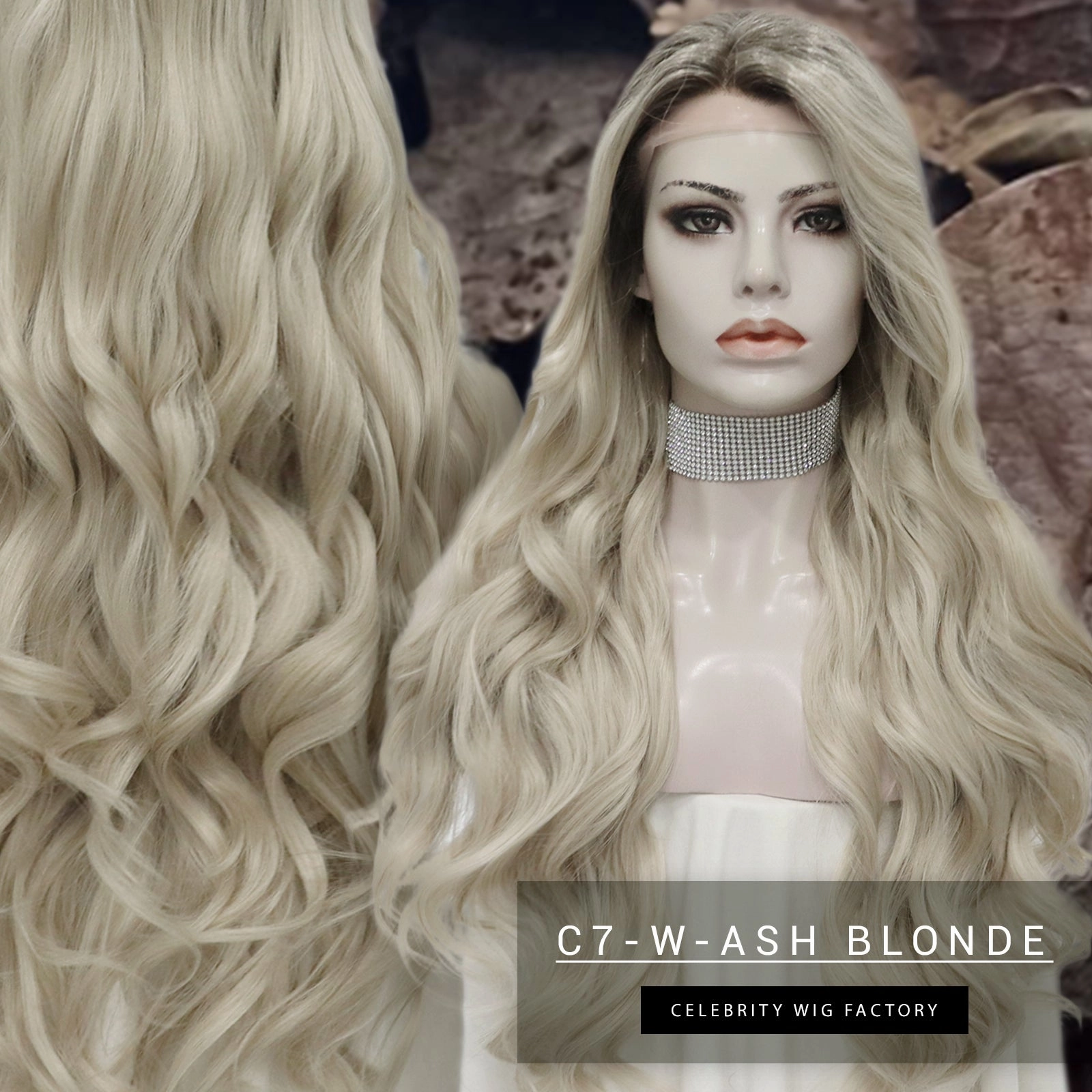 IMstyle Brittany Blonde Wigs | Long Wavy Hair | Synthetic Lace Wigs | Soft and Heat Resistant | Natural Hairline | 26 inches