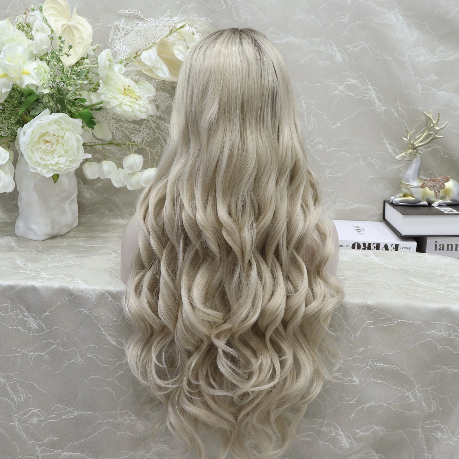 IMstyle Brittany Blonde Wigs | Long Wavy Hair | Synthetic Lace Wigs | Soft and Heat Resistant | Natural Hairline | 26 inches