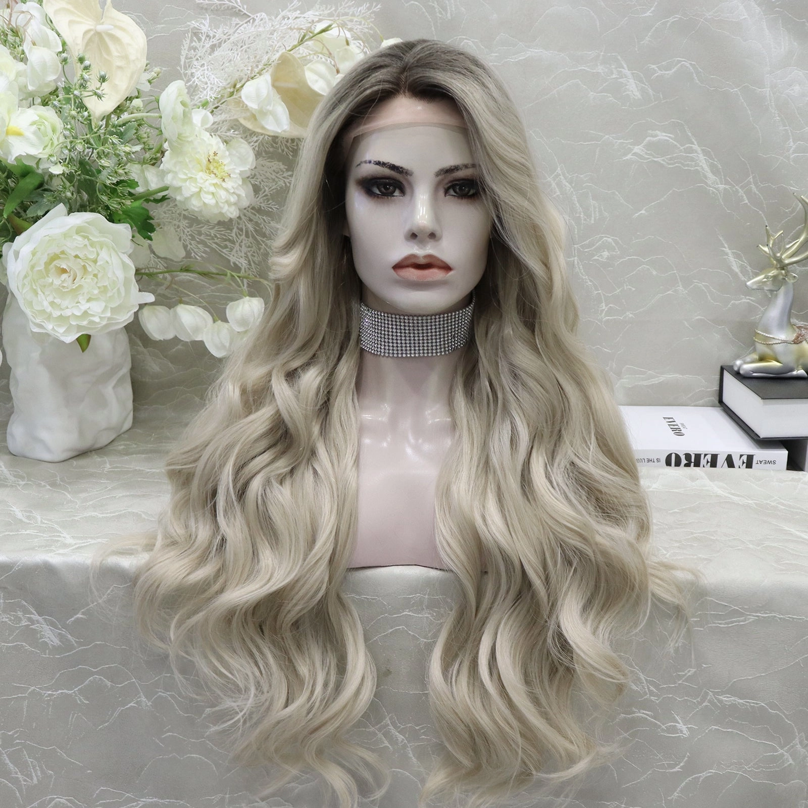IMstyle Brittany Blonde Wigs | Long Wavy Hair | Synthetic Lace Wigs | Soft and Heat Resistant | Natural Hairline | 26 inches