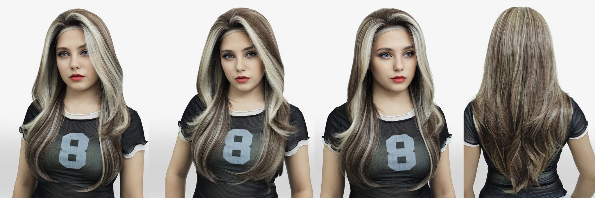 IMstyle MOCHA 13*4 glueless mocha brown with natural light blonde highlight free part Lace Front wig Heat Resistant