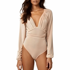 In Your Arms Womens Ruched Pleated Bodysuit