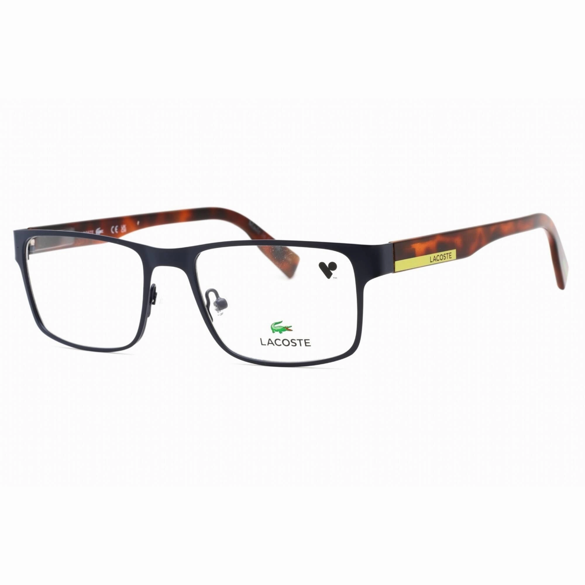 Lacoste Men's Eyeglasses - Matte Blue Rectangular Shape Frame Clear Lens | L2283 401