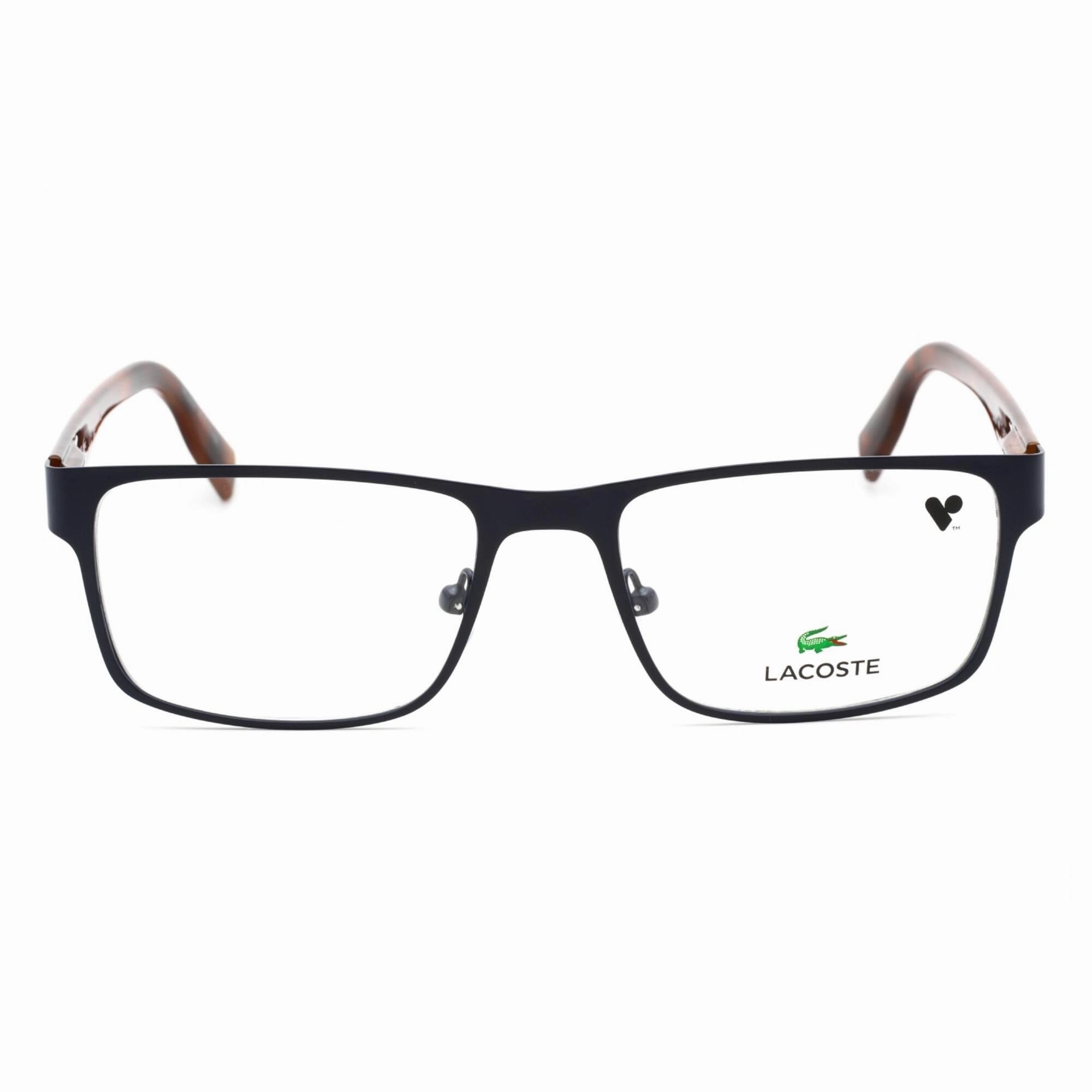 Lacoste Men's Eyeglasses - Matte Blue Rectangular Shape Frame Clear Lens | L2283 401