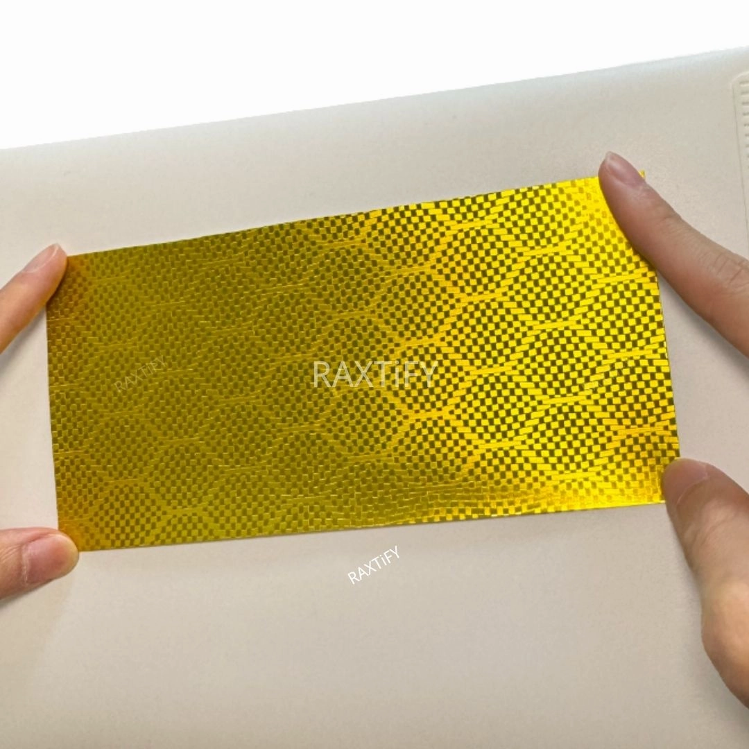 Matte Honeycomb Carbon Fiber Gold Vinyl Wrap