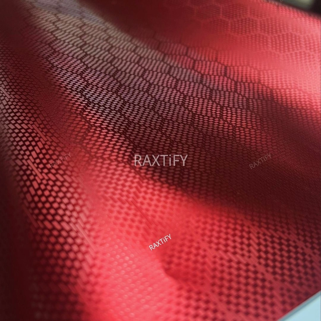 Matte Honeycomb Carbon Fiber Red Vinyl Wrap