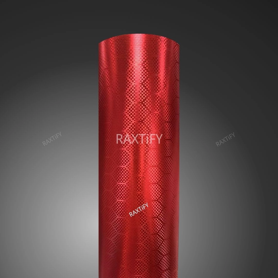Matte Honeycomb Carbon Fiber Red Vinyl Wrap