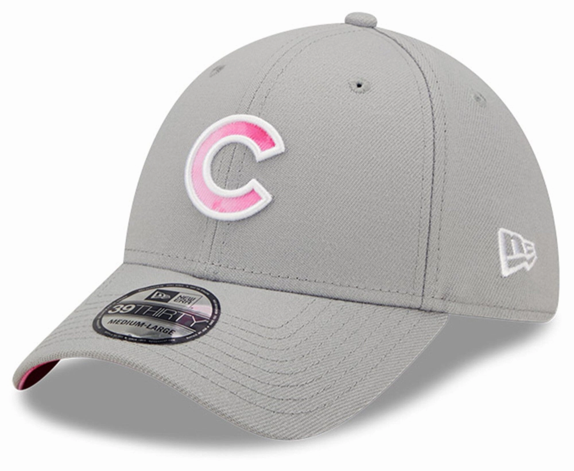 Men's Chicago Cubs New Era Gray/Pink 2022 Mother's Day 39THIRTY Flex Hat