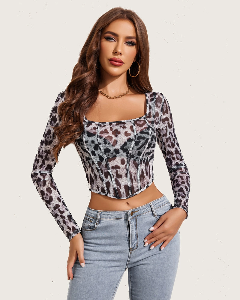 Mesh Top Y2K Sheer Blouse