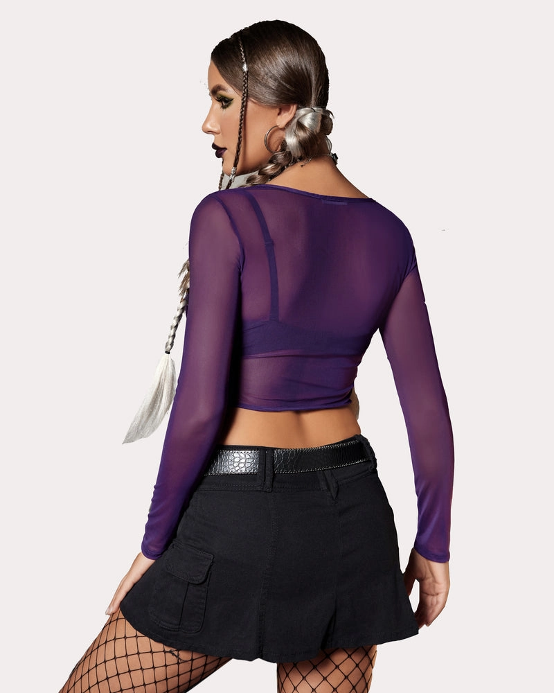Mesh Top Y2K Sheer Blouse