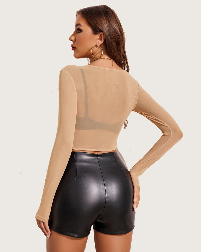 Mesh Top Y2K Sheer Blouse