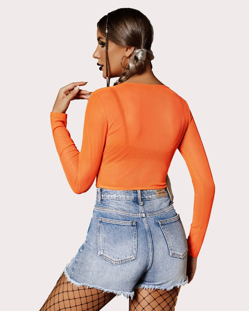 Mesh Top Y2K Sheer Blouse