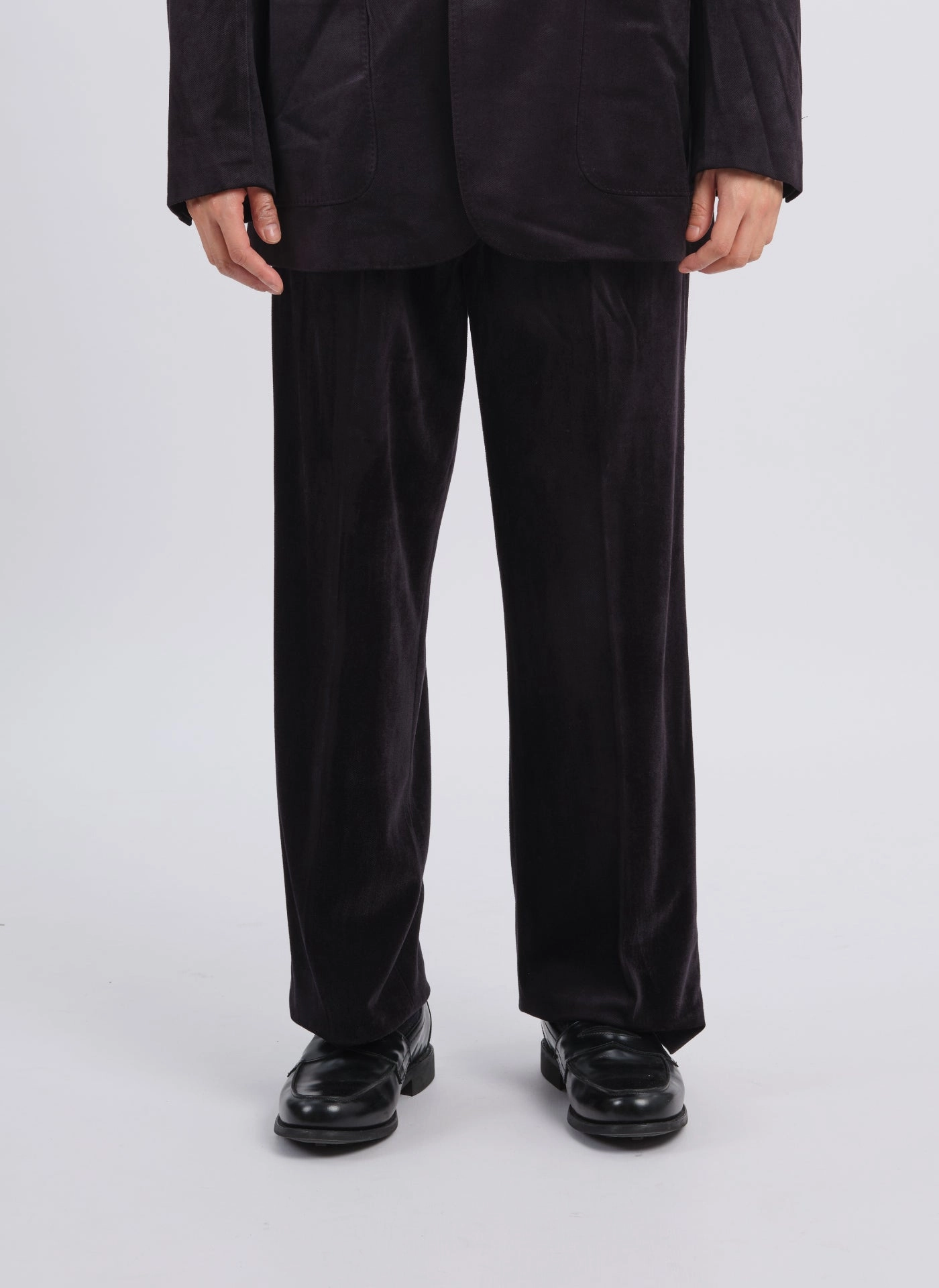 Micro Polyester Velour Twill Suit Pants