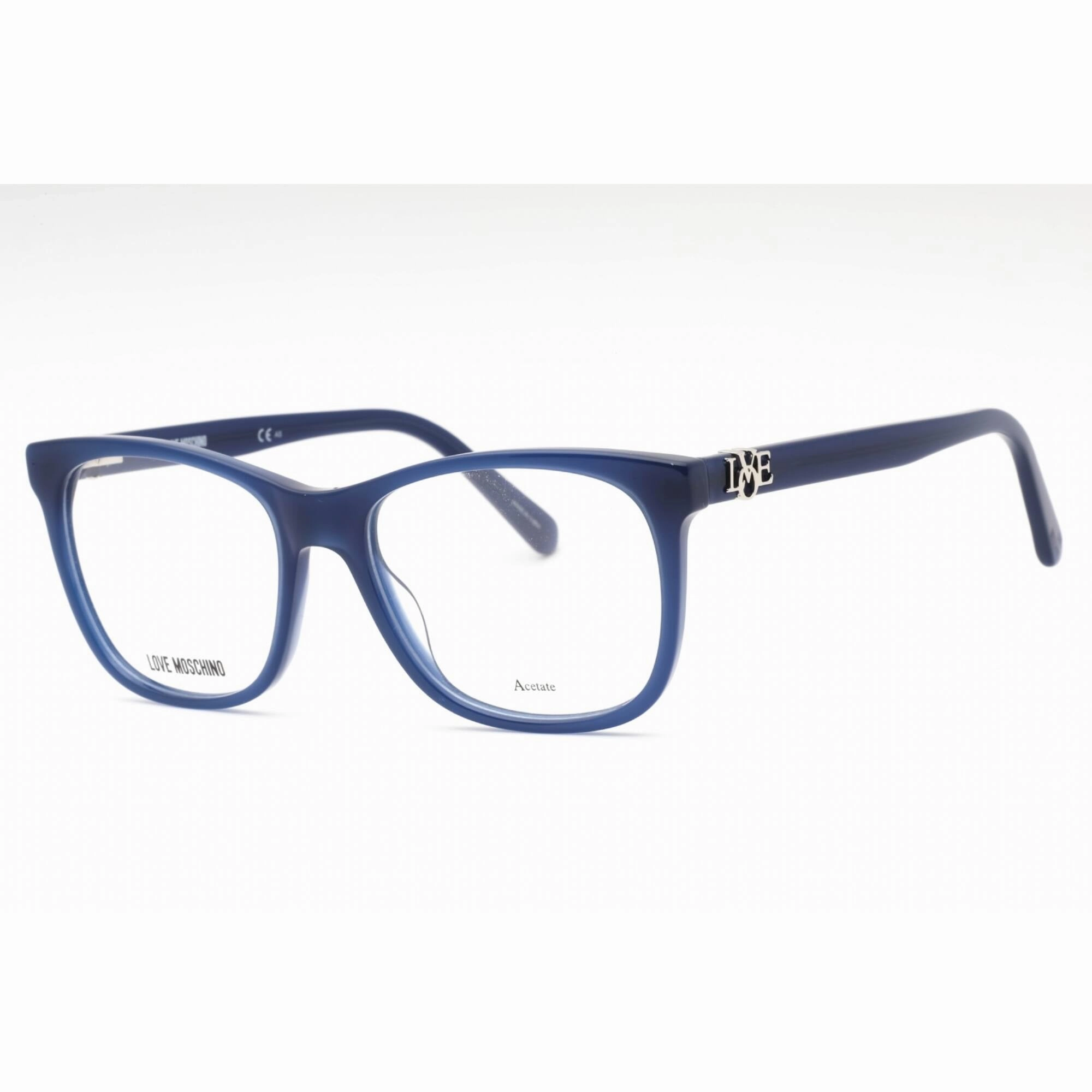 Moschino Love Men's Eyeglasses - Blue Plastic Rectangular Full Rim | MOL520 0PJP 00