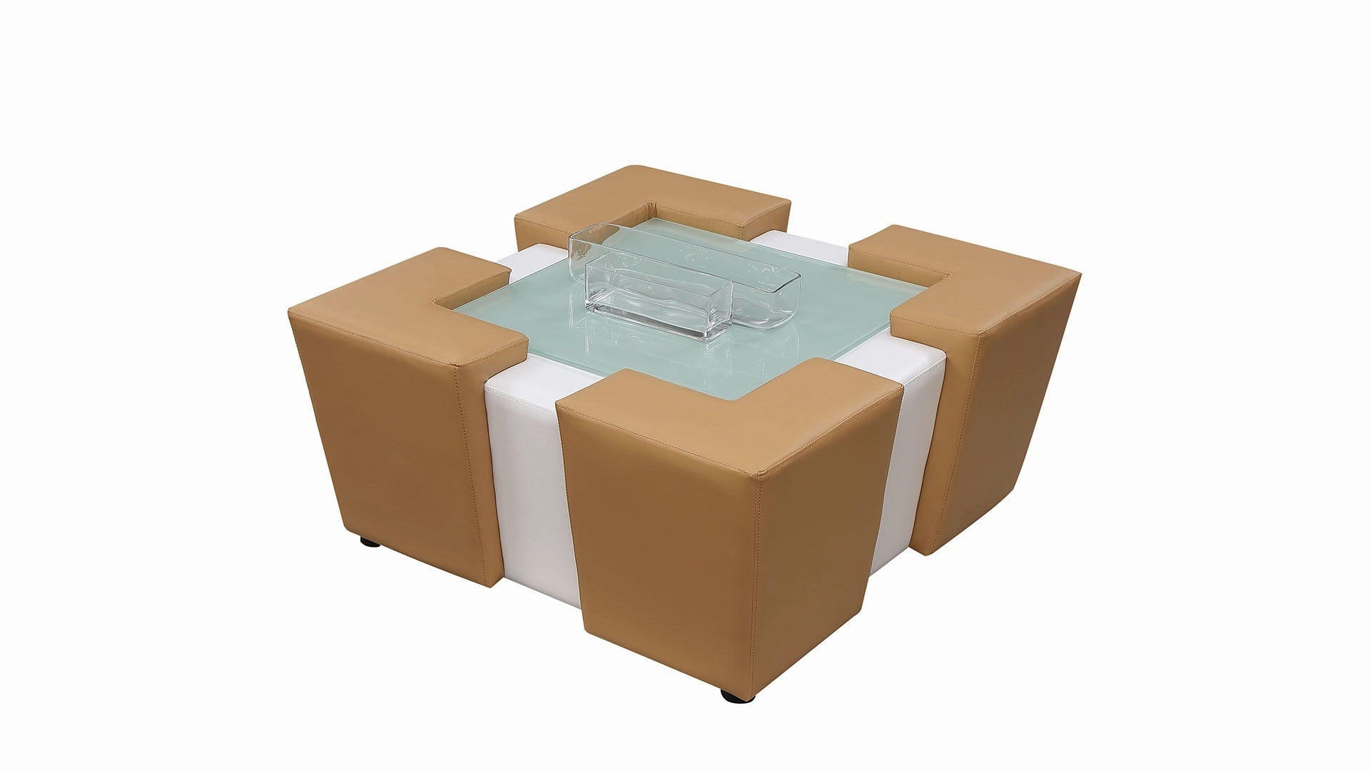 Neptune Modern Leather Sectional with LED Light
