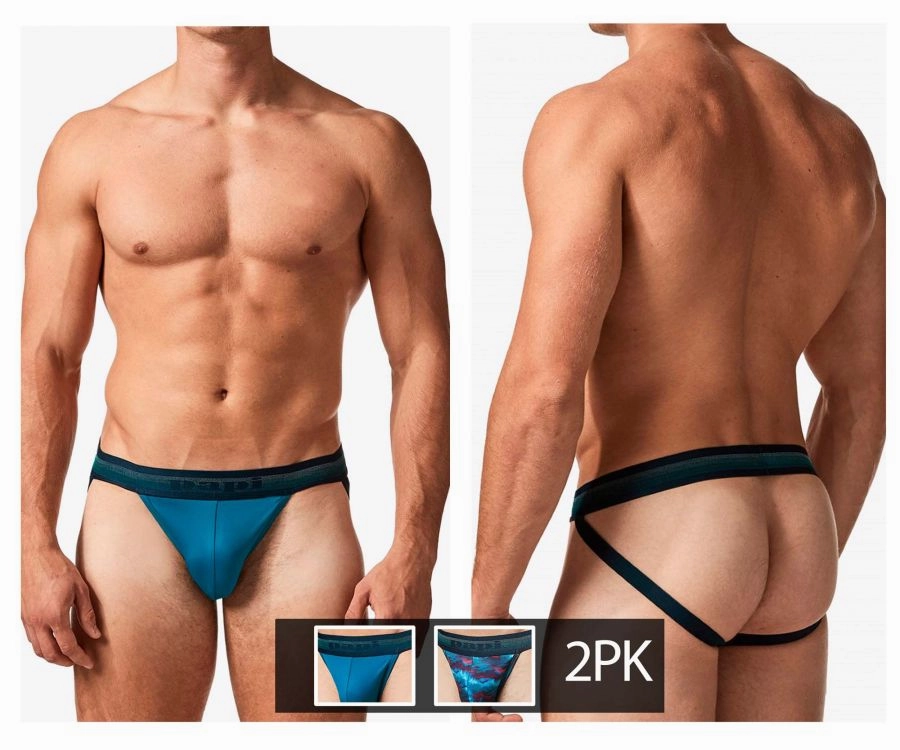 Papi UMPA108 2PK Microflex Performance Jockstrap Color Blue-Printed