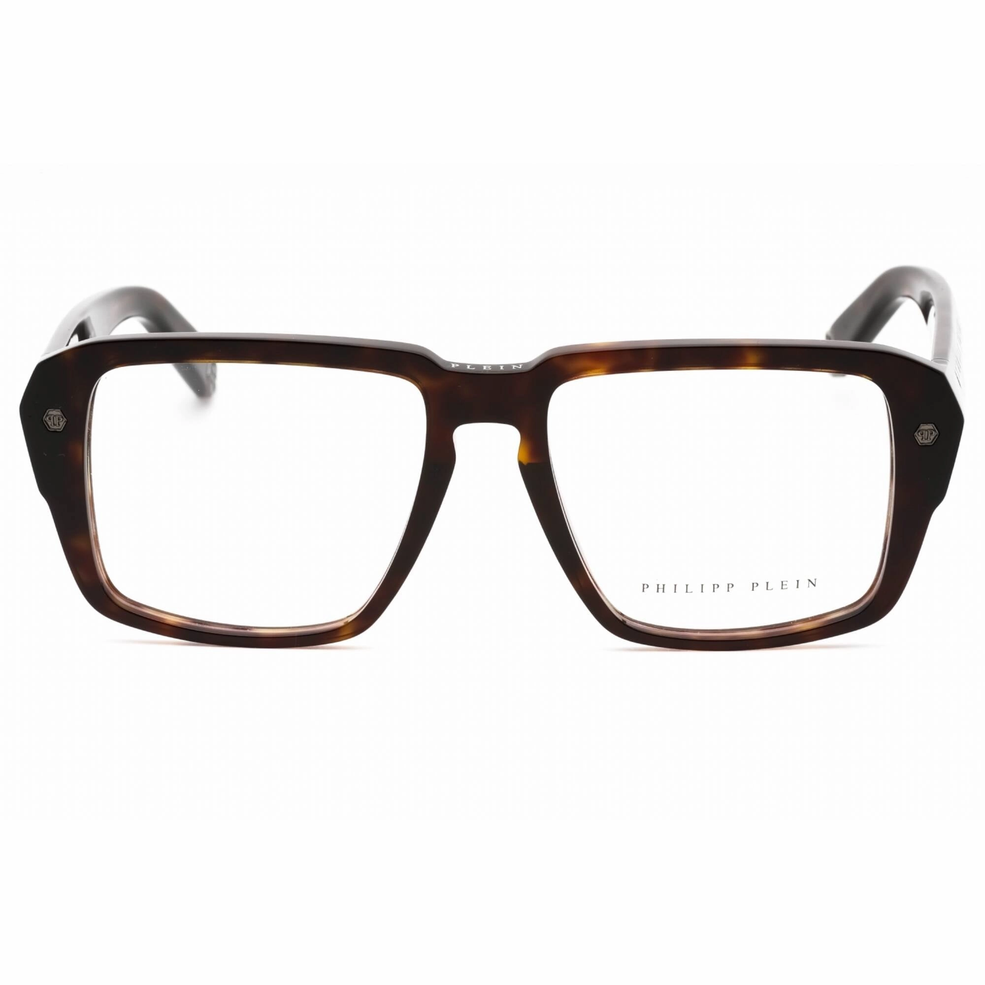 Philipp Plein Men's Eyeglasses - Shiny Havana Plastic Square Shape Frame | VPP081 0722
