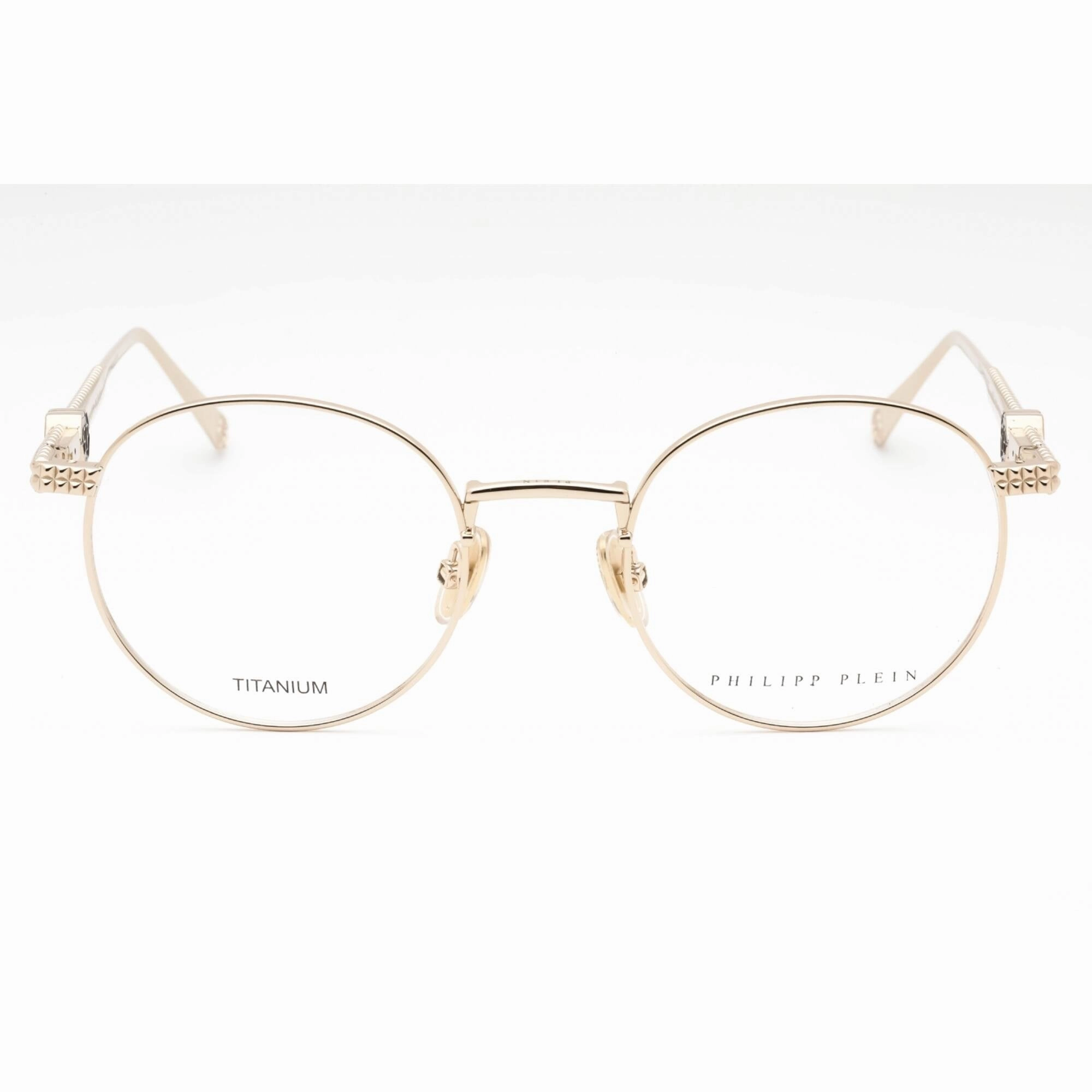 Philipp Plein Men's Eyeglasses - Shiny Rose Gold Metal Round Frame | VPP061M 0300