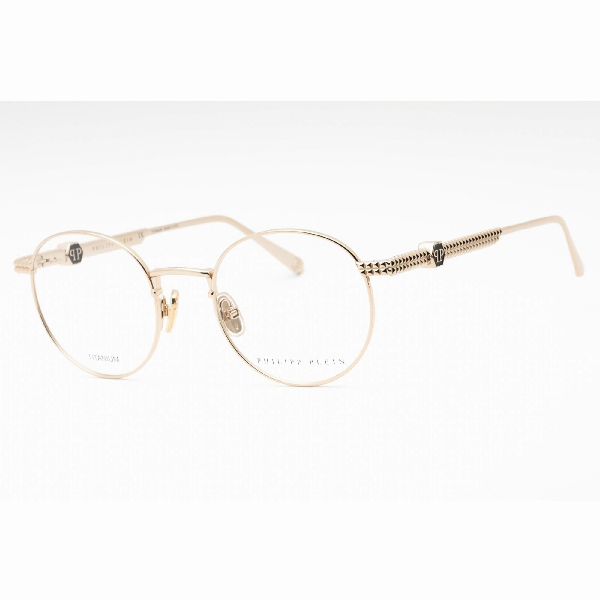 Philipp Plein Men's Eyeglasses - Shiny Rose Gold Metal Round Frame | VPP061M 0300