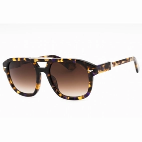 Police Men's Sunglasses - Shiny Havana Acetate Square Full Rim Frame | SPLL19M 0744