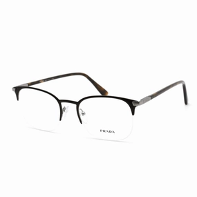 Prada Men's Eyeglasses - Matte Brown Metal Rectangular Shape Frame | 0PR 57YV 02Q1O1