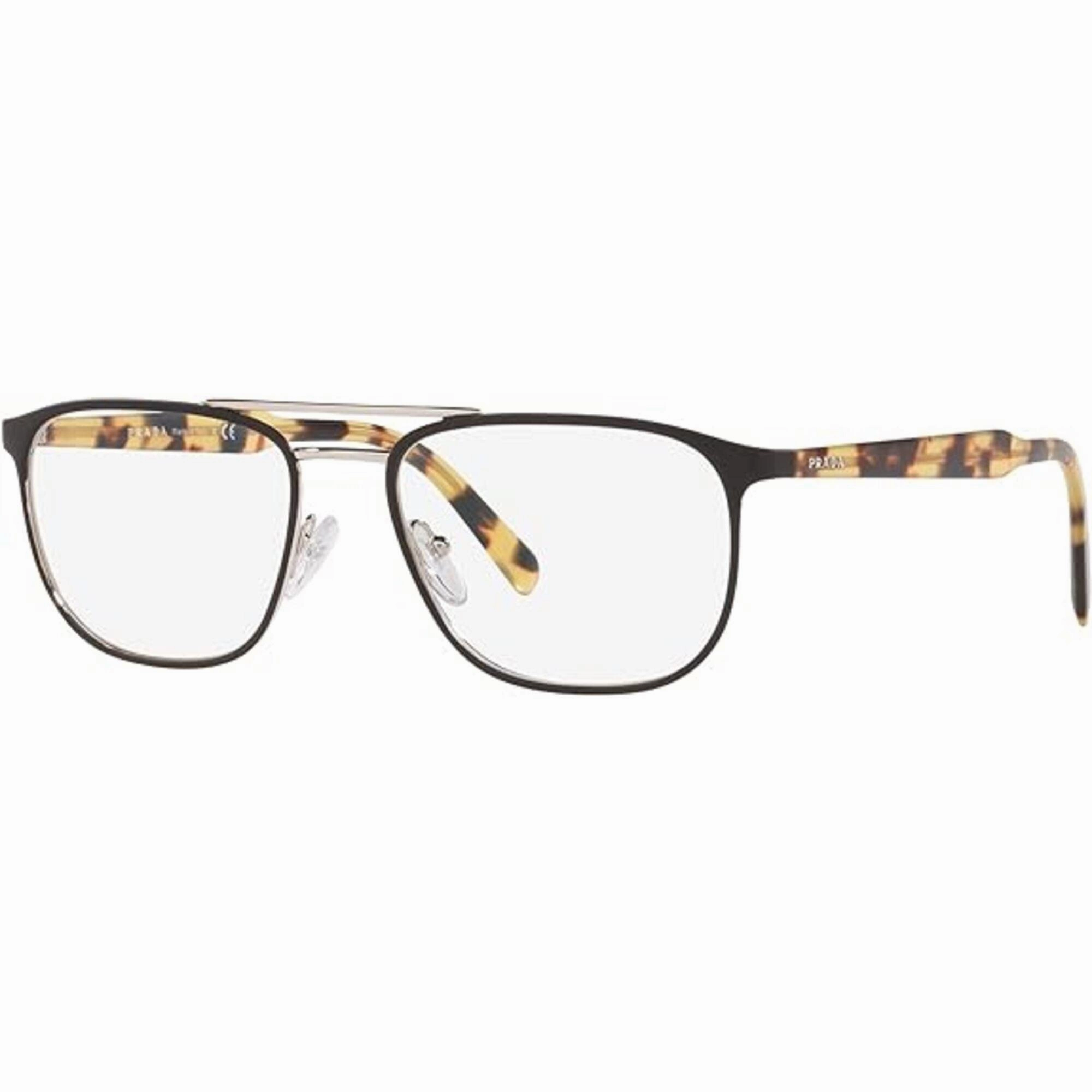 Prada Men's Eyeglasses - Top Matt Black Silver Metal Frame | PRADA 0PR54XV 5241O154