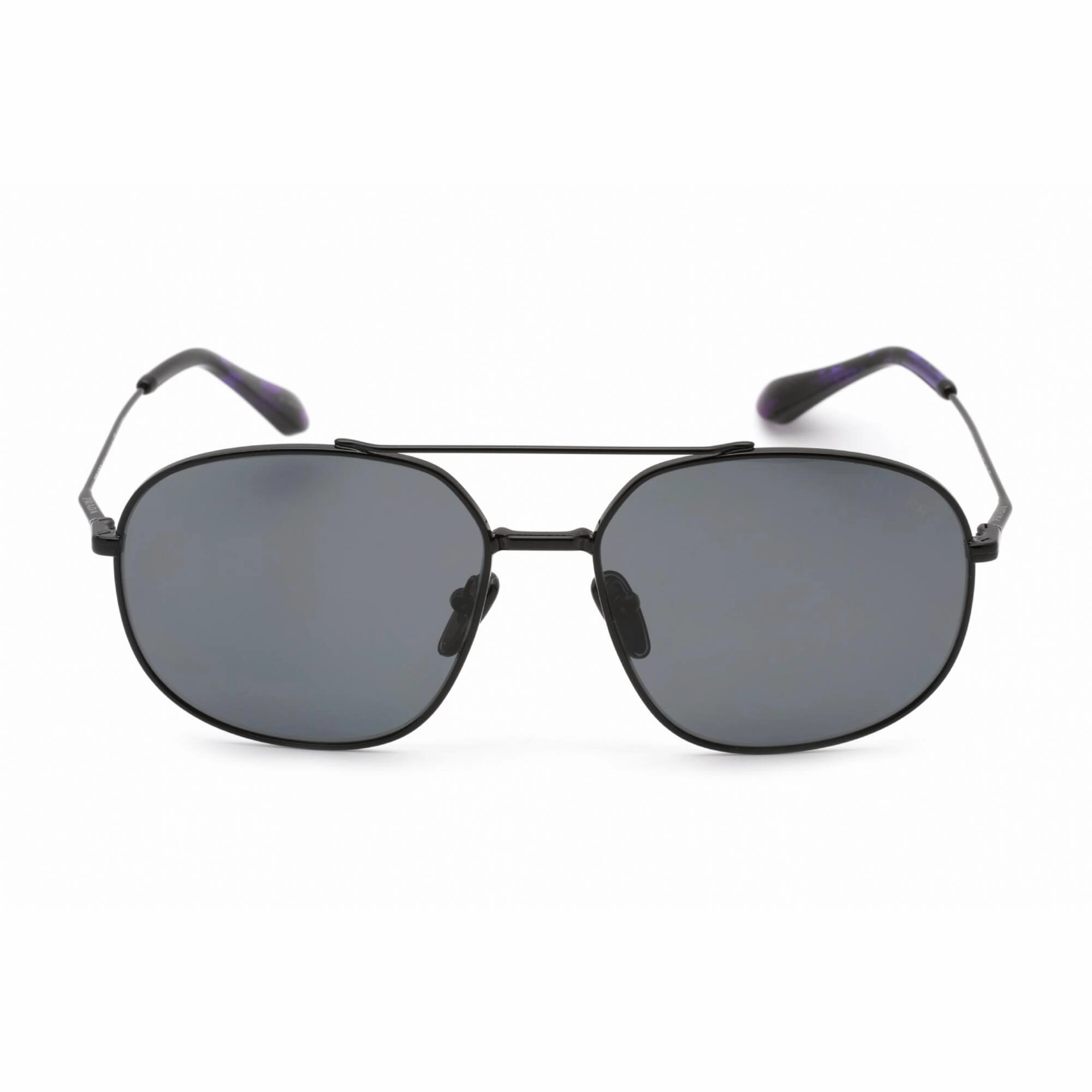 Prada Men's Sunglasses - Full Rim Black Metal Aviator Shape Frame | 0PR 51YS 1AB5Z1