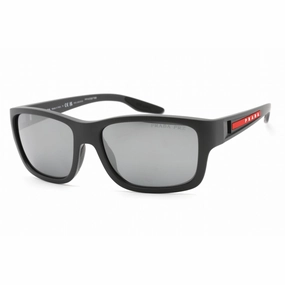 Prada Sport Men's Sunglasses - Grey Rubber Plastic Rectangular Frame | PS01WS UFK07H