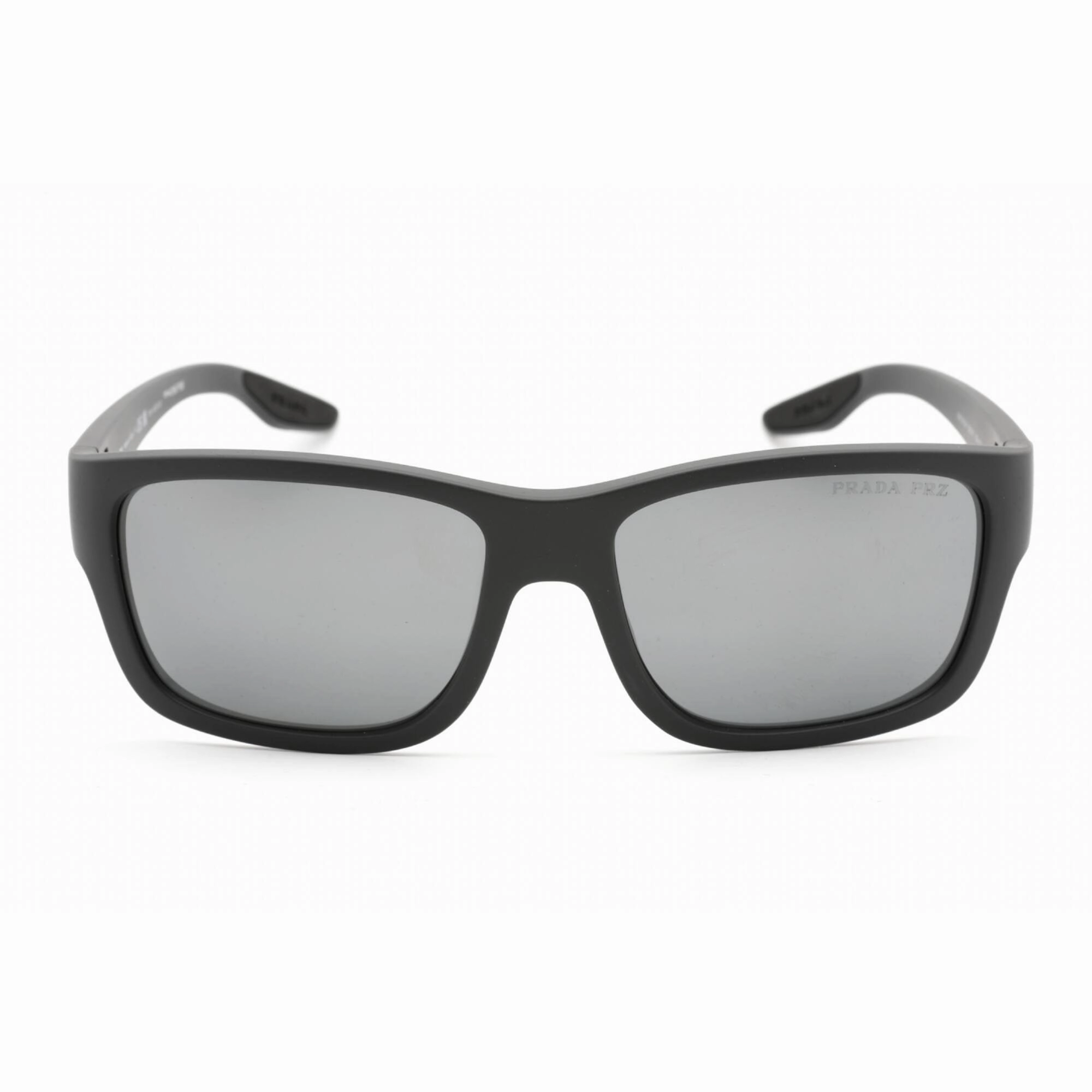 Prada Sport Men's Sunglasses - Grey Rubber Plastic Rectangular Frame | PS01WS UFK07H