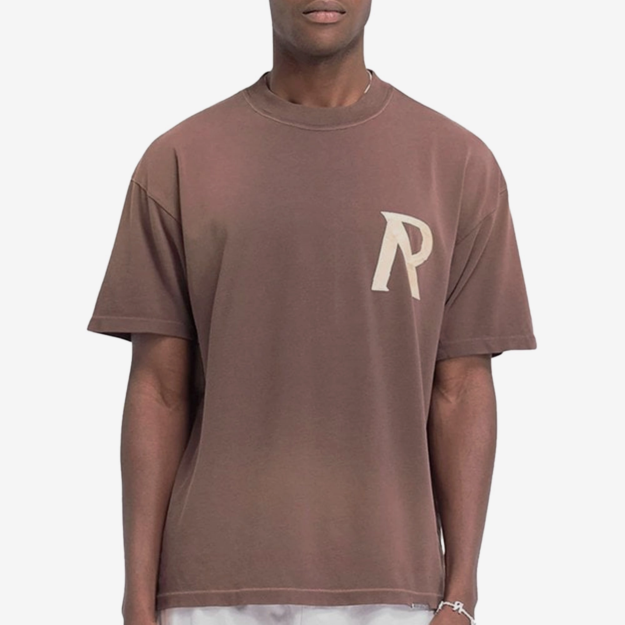 REPRESENT | MASKING TAPE INITIAL T-SHIRT { BROWN