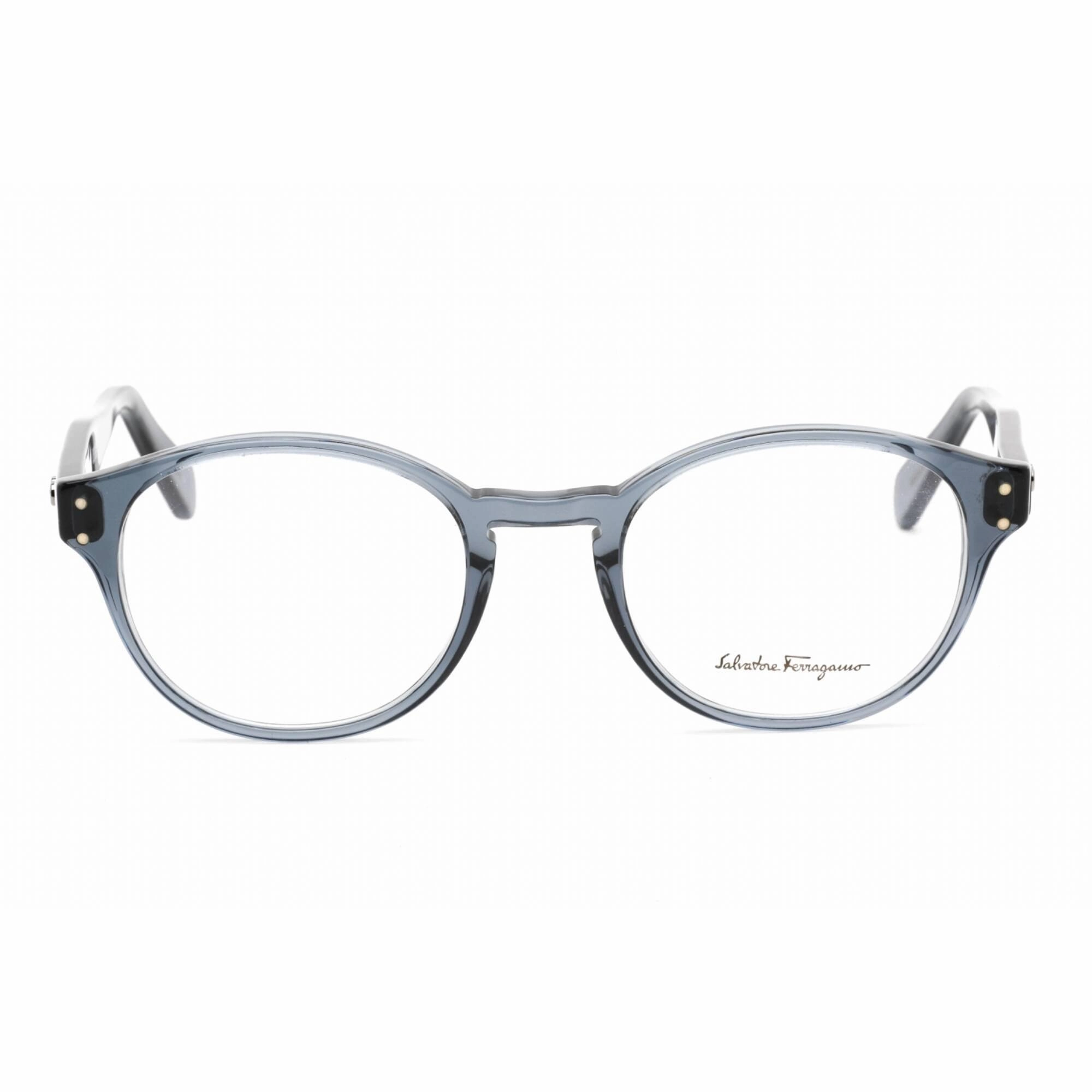 Salvatore Ferragamo Men's Eyeglasses - Transparent Blue Plastic Round | SF2940 456