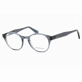 Salvatore Ferragamo Men's Eyeglasses - Transparent Blue Plastic Round | SF2940 456