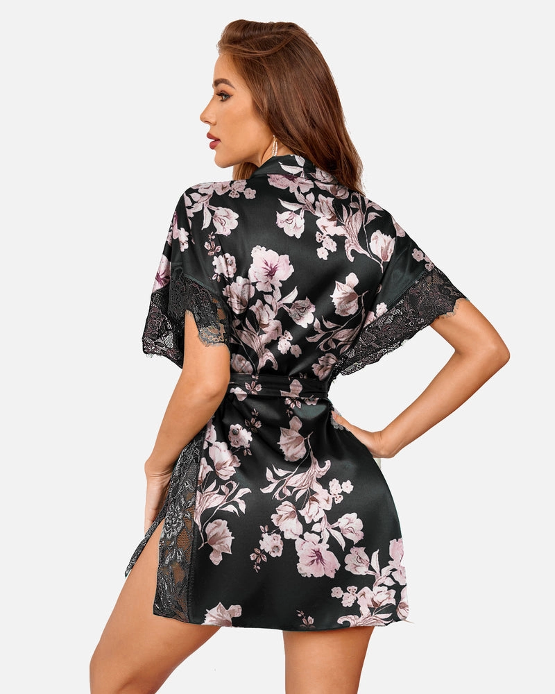 Satin Eyelash Lace Kimono