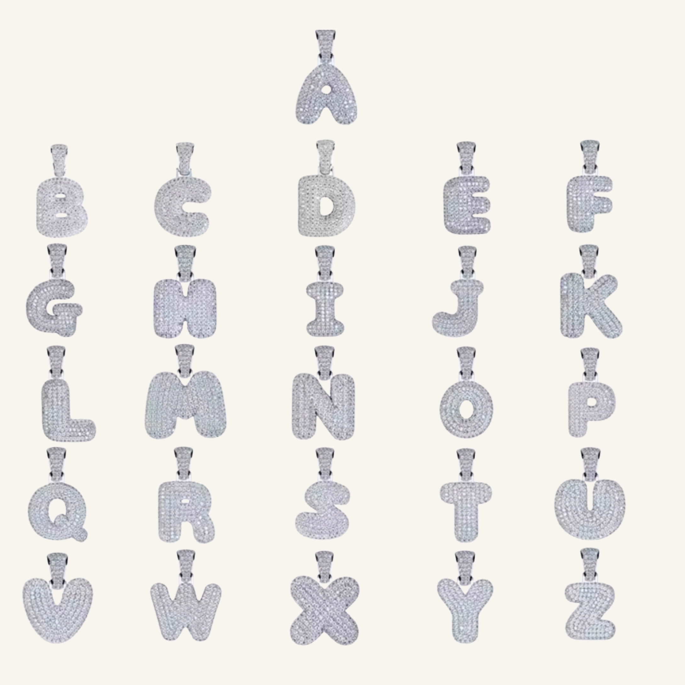 Silver Bubble Initial Necklace