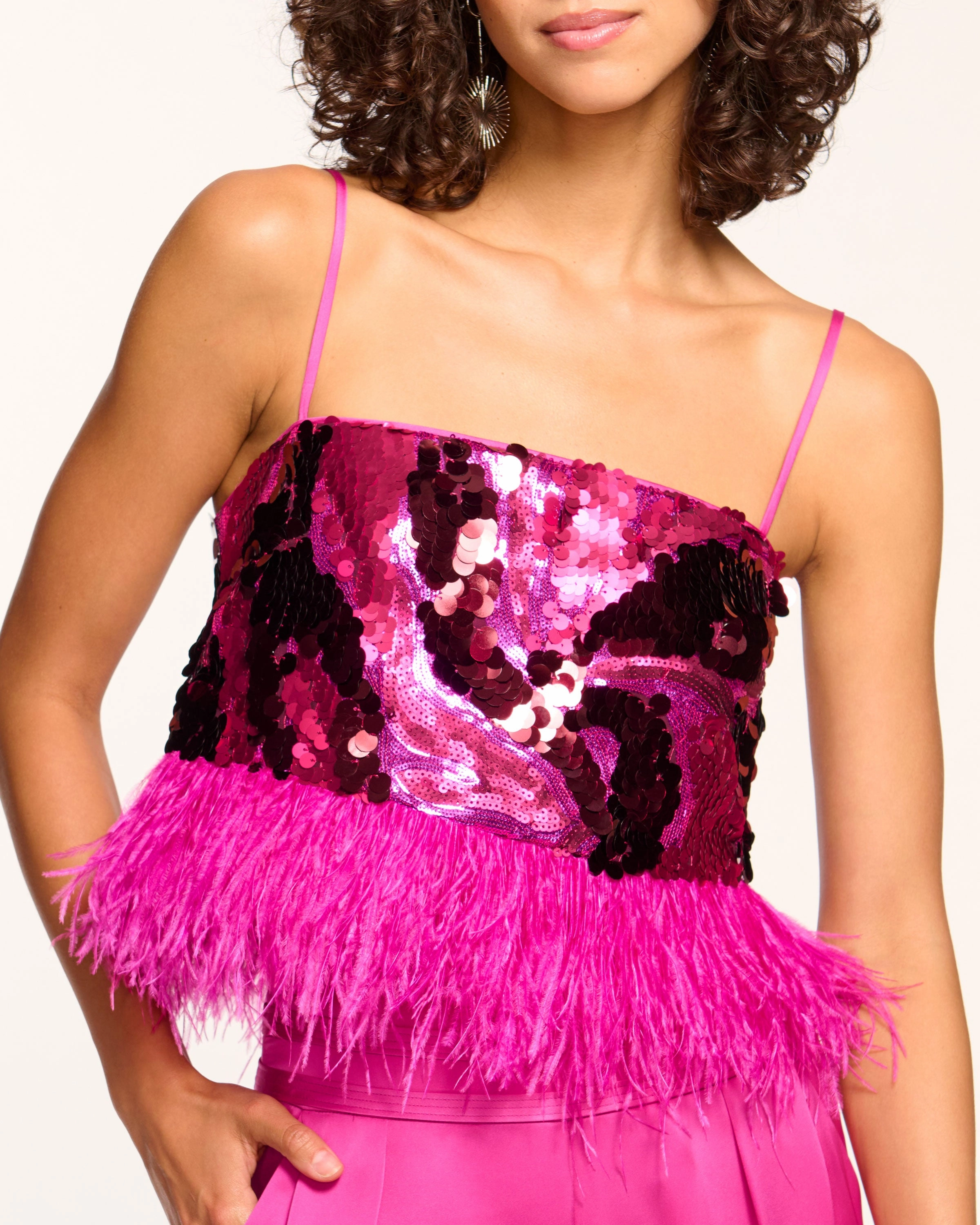 Stanley Sequin Feather Tank Top