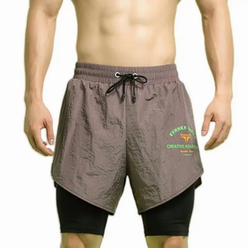 Tauwell 7" Sport Shorts with Built-In Underwear 2-in-1 Gym & Swim Shorts 22501
