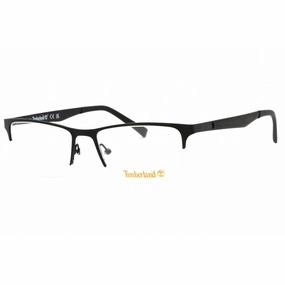 Timberland Men's Eyeglasses - Matte Black Rectangular Half Rim Frame | TB1709 002