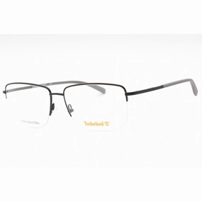 Timberland Men's Eyeglasses - Shiny Black Rectangular Half Rim Frame | TB1773 001