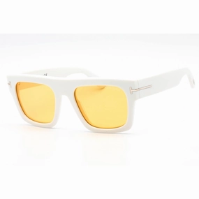 Tom Ford Men's Sunglasses - Ivory Plastic Square Shape Frame Brown Lens | FT0711 25E