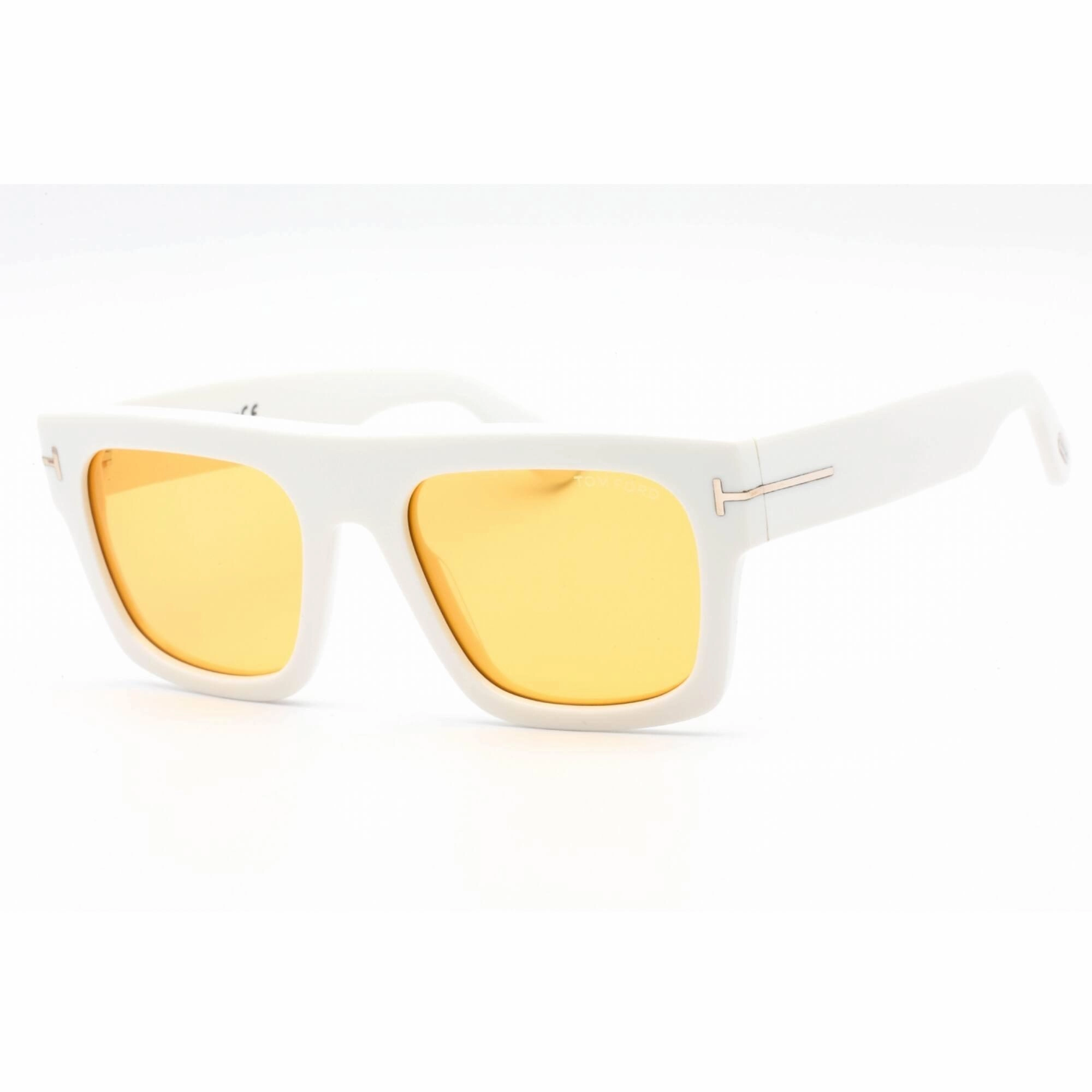 Tom Ford Men's Sunglasses - Ivory Plastic Square Shape Frame Brown Lens | FT0711 25E