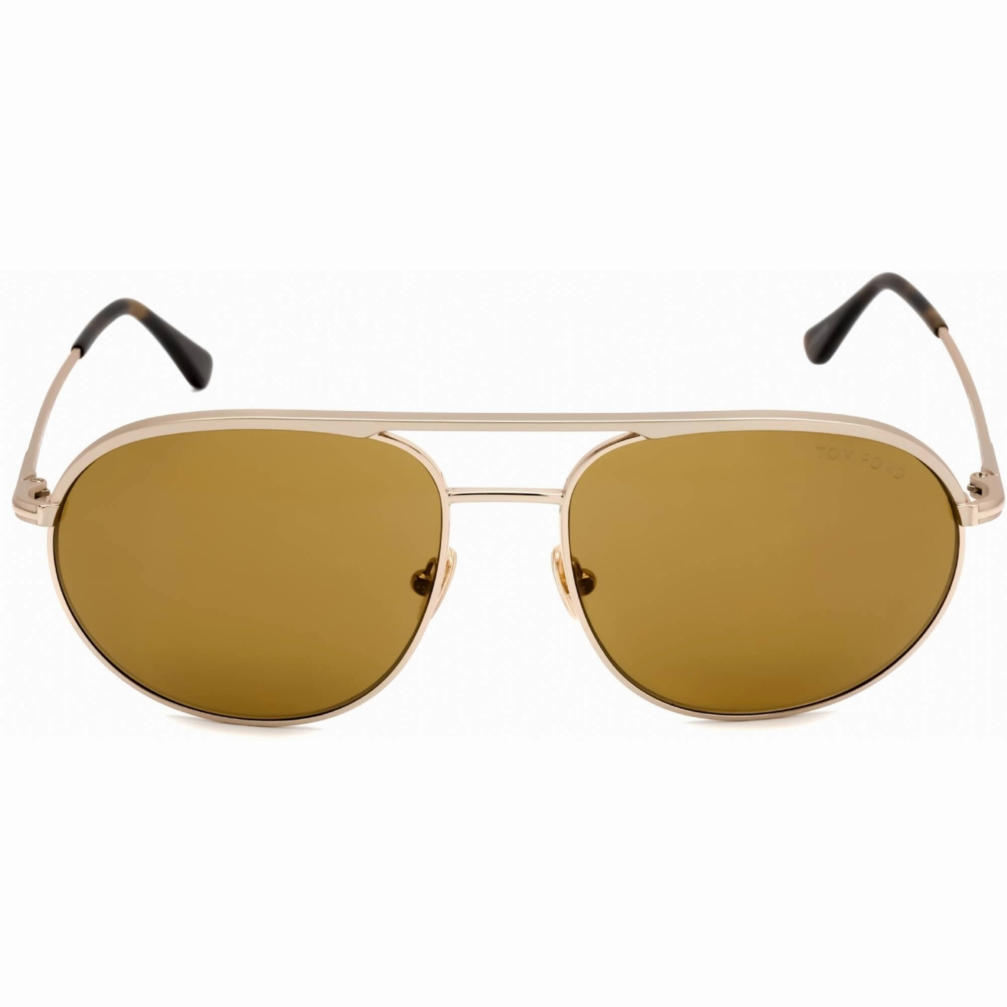 Tom Ford Men's Sunglasses - Matte Rose Gold Metal Aviator Full Rim Frame | FT0772 29E