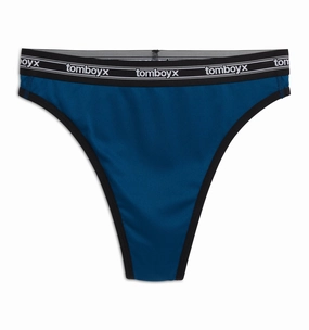 Tucking High Leg Thong - Retro Blue