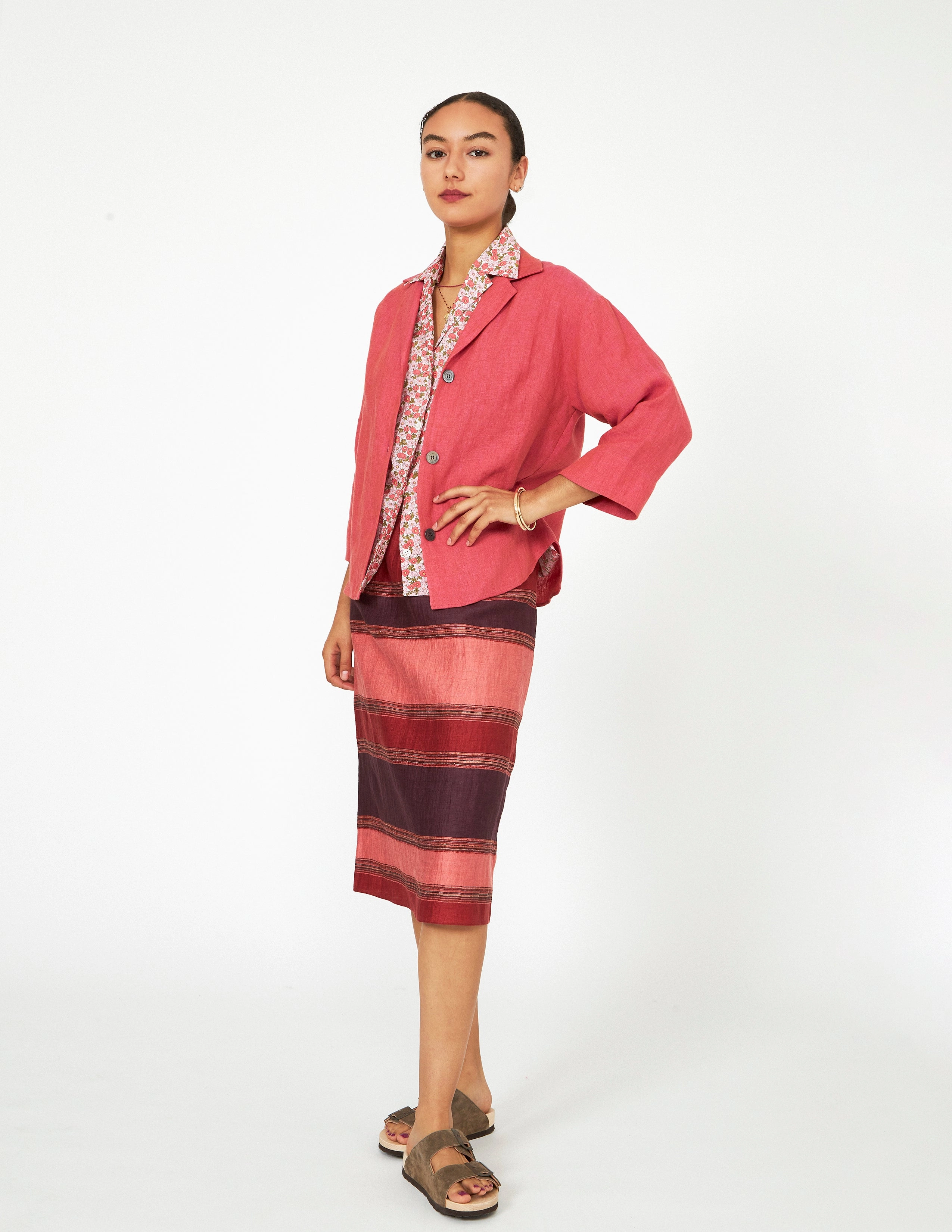 Variegated Stripe Slip Skirt